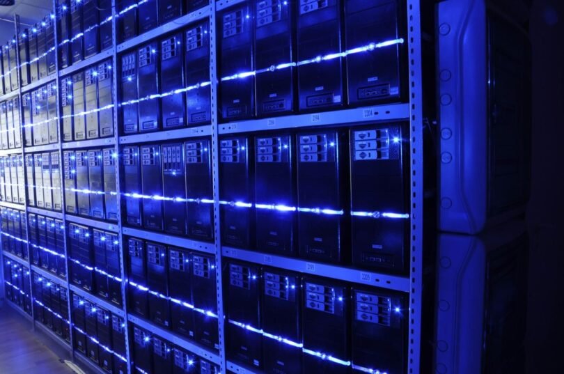 Engineer checking backup power systems in a data center